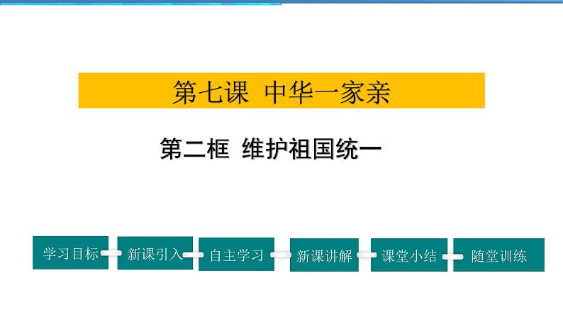 2021-2022学年度人教版九年级道德与法治上册课件 4.7.2维护祖国统一第1页