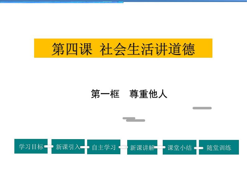 2021-2022学年度人教版八年级道德与法治上册课件 4.1尊重他人第1页