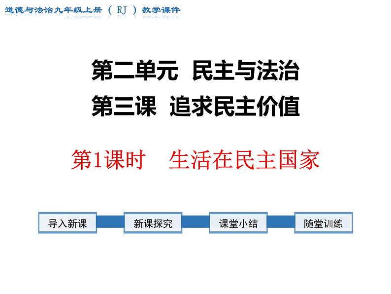 2020-2021学年部编版  道德与法治 初三3.1生活在新型民主国家  课件第1页