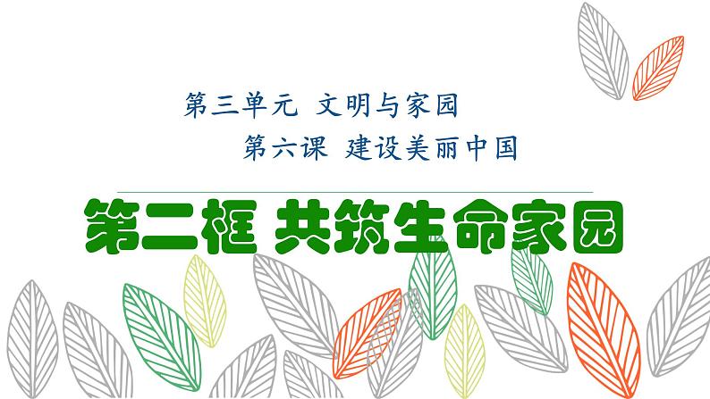 2021-2022学年部编版道德与法治九年级上册 6.2共筑生命家园  课件 （38张PPT）第2页