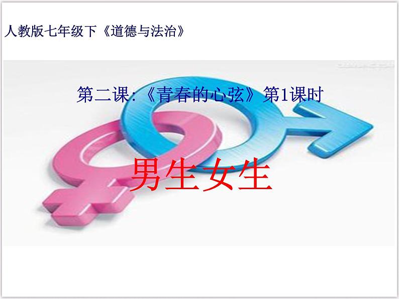 部编版七年级下册道德与法治1.2 青春的心弦 第一课时 男生女生课件PPT01