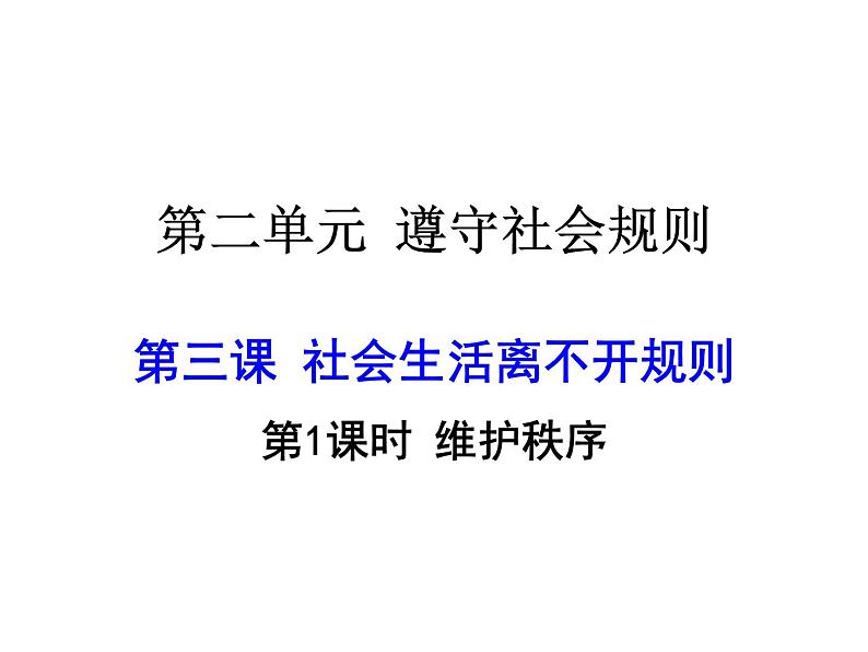 2021-2022学年部编版道德与法治八年级上册 3.1维护秩序 课件（22张PPT）第1页