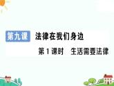 部编版《道德与法治》七年级下册4.9.1 生活需要法律（课件+教案+习题课件）