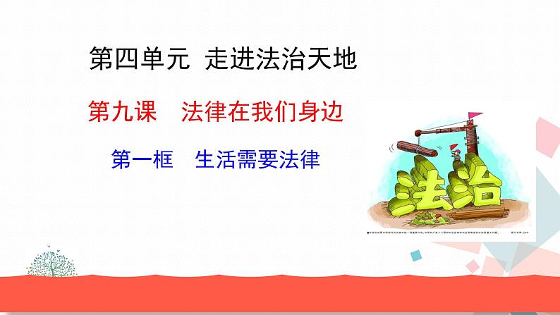 人教版版道德与法治七年级下册9.1生活需要法律 教学课件01