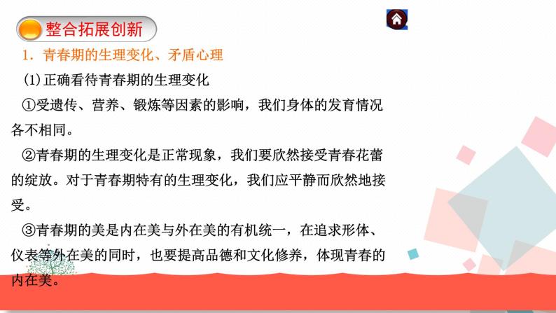 人教版版道德与法治七年级下册第一单元单元复习 教学课件03