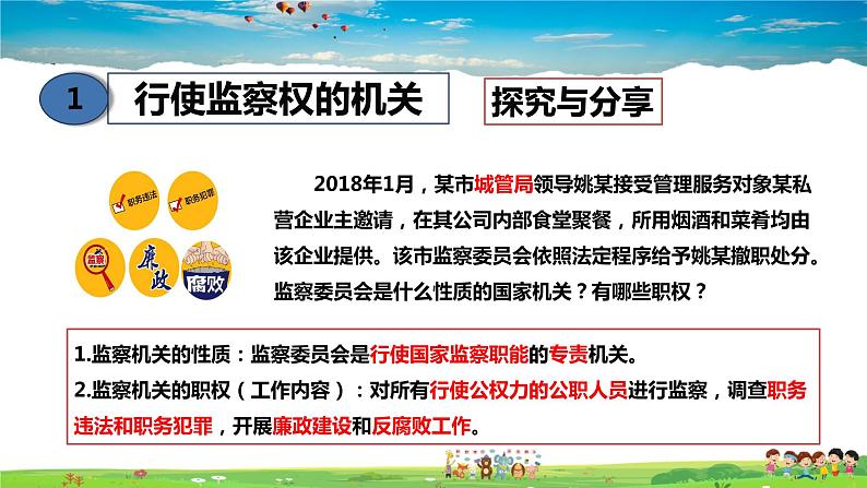 人教版道德与法治八年级下册  6.4国家监察机关【课件】第5页