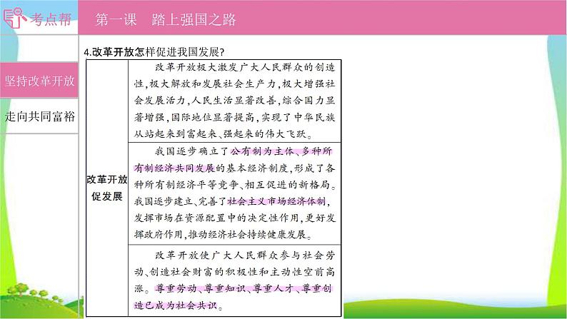 部编版中考道德与法治复习九上第1单元富强与创新优质课件PPT02