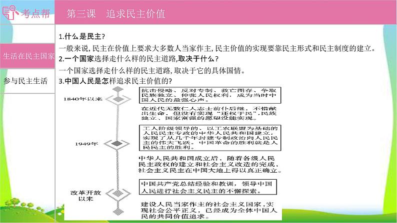 部编版中考道德与法治复习九上第2单元民主与法治优质课件PPT01