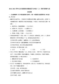 山东省潍坊市潍城区2021-2022学年七年级上学期期中考试道德与法治试题(word版含答案)