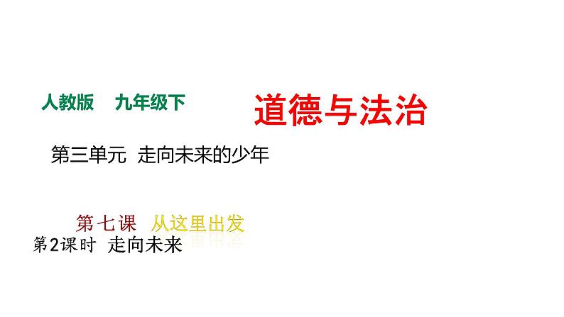 人教部编版九年级下册道德与法治--7.2走向未来课件 视频素材01
