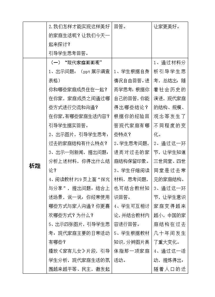 部编版（五四制）道德与法治六年级全一册  7.3 让家更美好(1)（教案）02