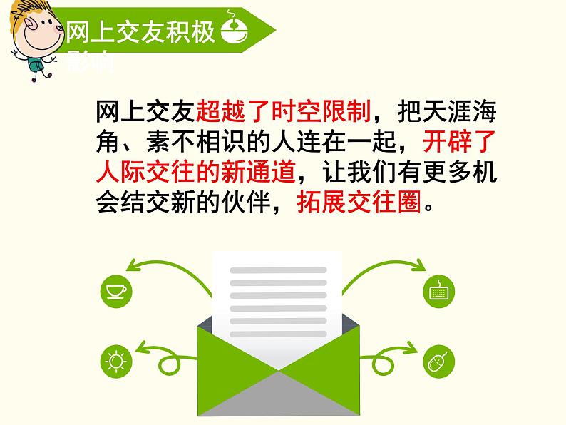 部编版（五四制）道德与法治六年级全一册  网络交往新时空（课件）第6页