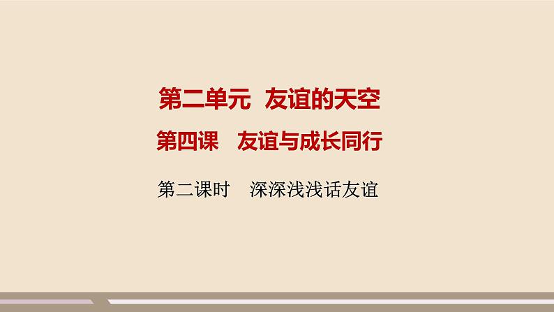 人教部编版道德与法治七年级上册第二单元第四课第二课时  深深浅浅话友谊课件PPT01