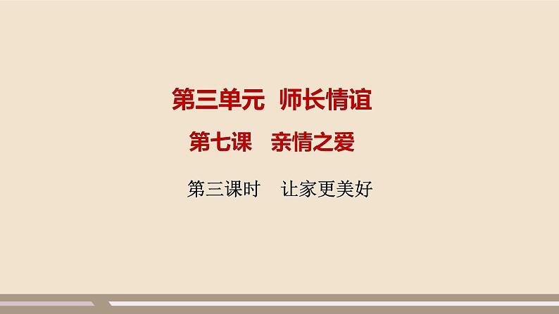 人教部编版道德与法治七年级上册第三单元第七课第三课时  让家更美好课件PPT01