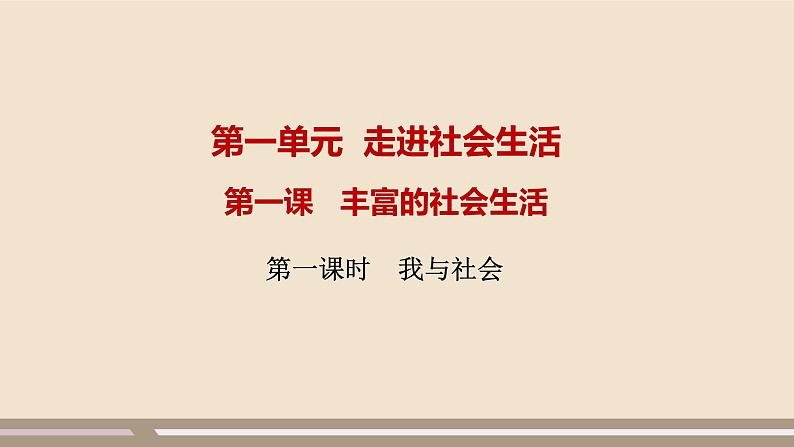 人教部编版道德与法治八年级上册第一单元第一课第一课时   我与社会课件PPT01