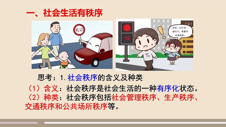 人教部编版道德与法治八年级上册第二单元第三课第一课时   维护秩序课件PPT03