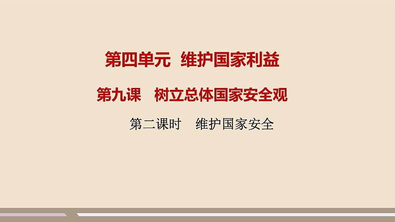 人教部编版道德与法治八年级上册第四单元第九课第二课时  维护国家安全课件PPT01