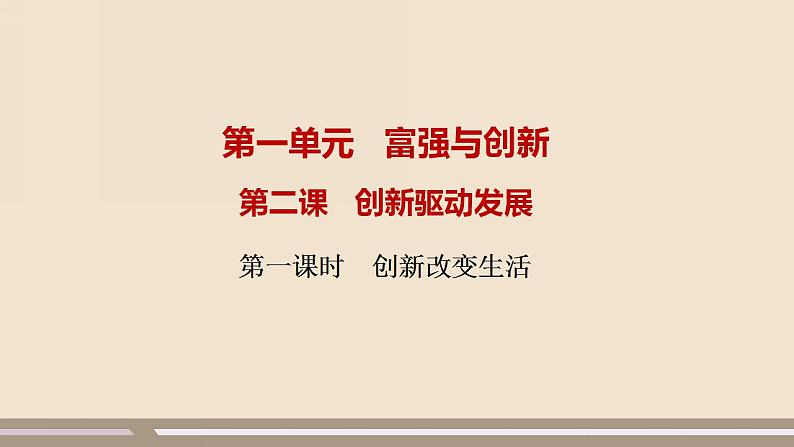 人教部编版道德与法治九年级上册第一单元第二课第一课时  创新改变生活课件PPT01