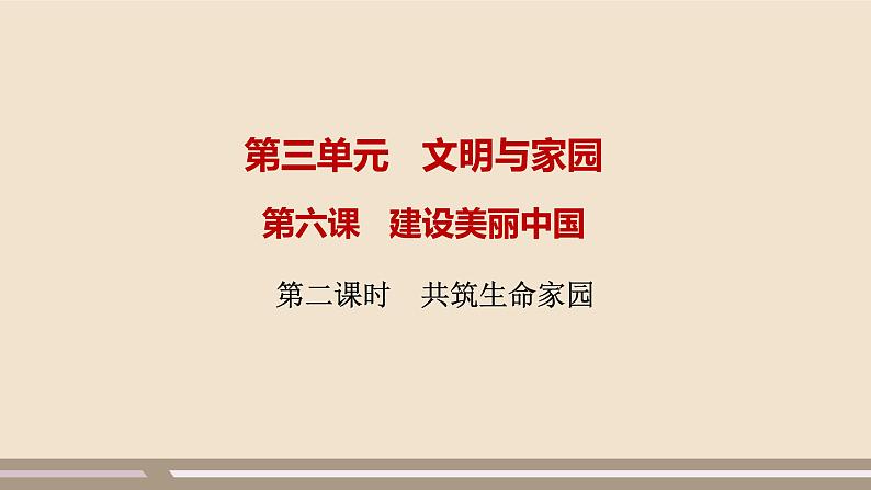 人教部编版道德与法治九年级上册第三单元第六课第二课时  共筑生命家园课件PPT第1页