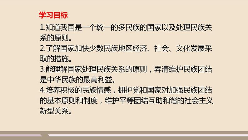 人教部编版道德与法治九年级上册第四单元第七课第一课时  促进民族团结课件PPT02