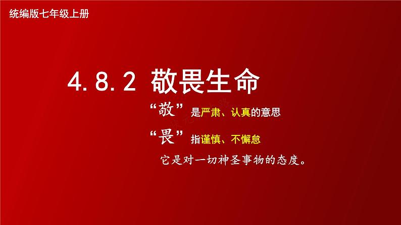 人教部编版道德与法治七年级上册第四单元第八课第二课时  敬畏生命课件PPT03