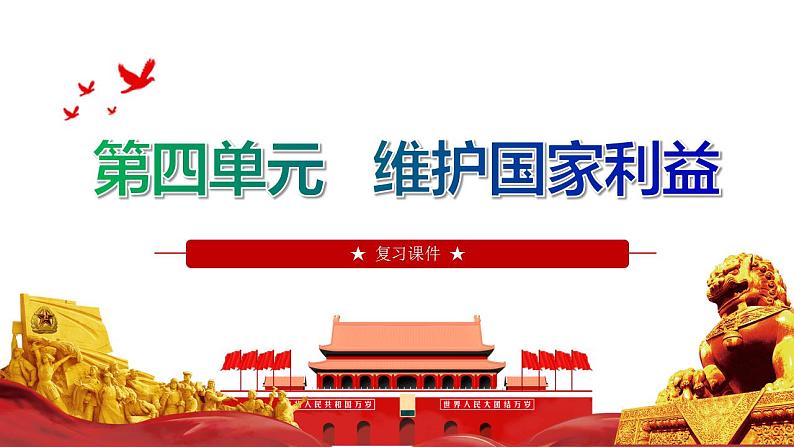 第四单元维护国家利益复习课件-2021-2022学年部编版道德与法治八年级上册 (1)第1页