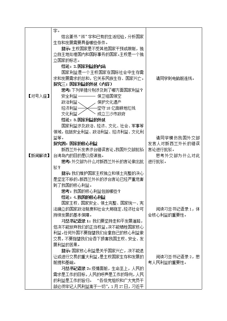 人教版八年级上册道德与法治：国家好大家才会好教学设计02