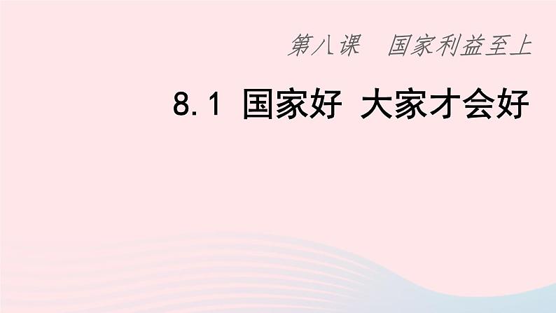 八年级道德与法治上册 第四单元 维护国家利益 第八课 国家利益至上 第1框 国家好 大家才会好课件+素材 新人教版02