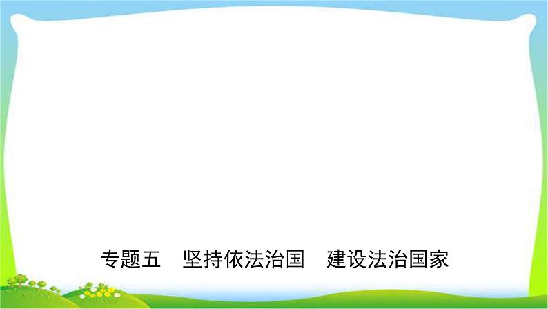 山东省济南市中考道德与法治专题复习五坚持依法治国建设法治国家优质课件PPT第1页