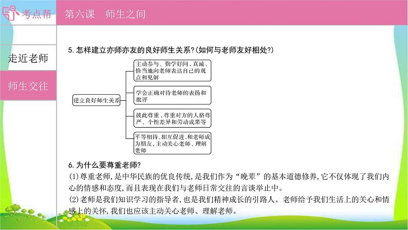 部编版中考道德与法治复习七上第3单元师长情谊优质课件PPT第4页