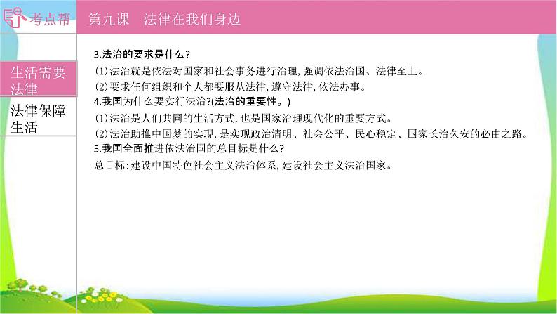 部编版中考道德与法治复习七下第4单元走进法治天地优质课件PPT02