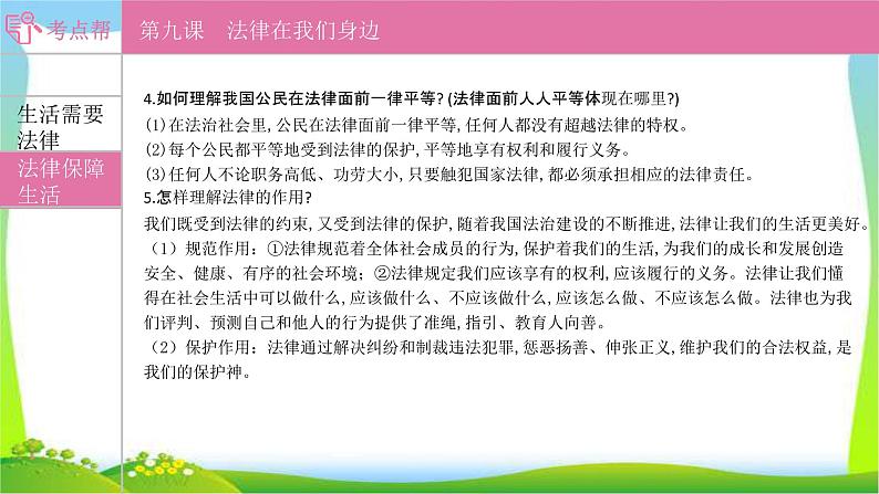 部编版中考道德与法治复习七下第4单元走进法治天地优质课件PPT04