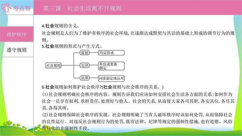 部编版中考道德与法治复习八上第2单元遵守社会规则优质课件PPT第2页