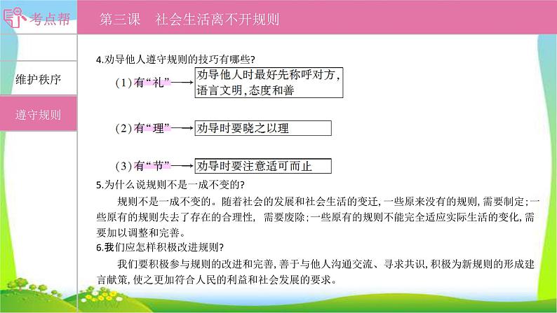 部编版中考道德与法治复习八上第2单元遵守社会规则优质课件PPT第6页