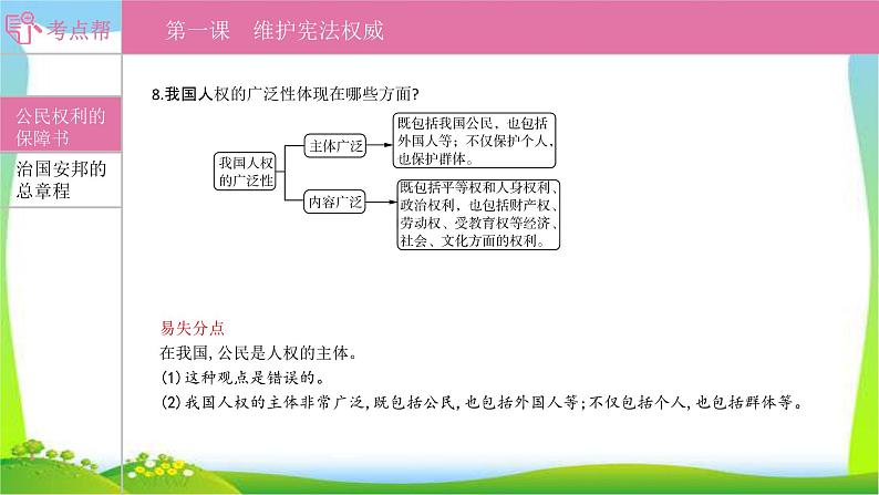 部编版中考道德与法治复习八下第1单元坚持宪法至上优质课件PPT03