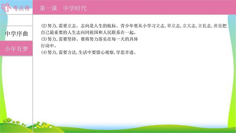 部编版中考道德与法治复习七上第1单元成长的节拍优质课件PPT第4页