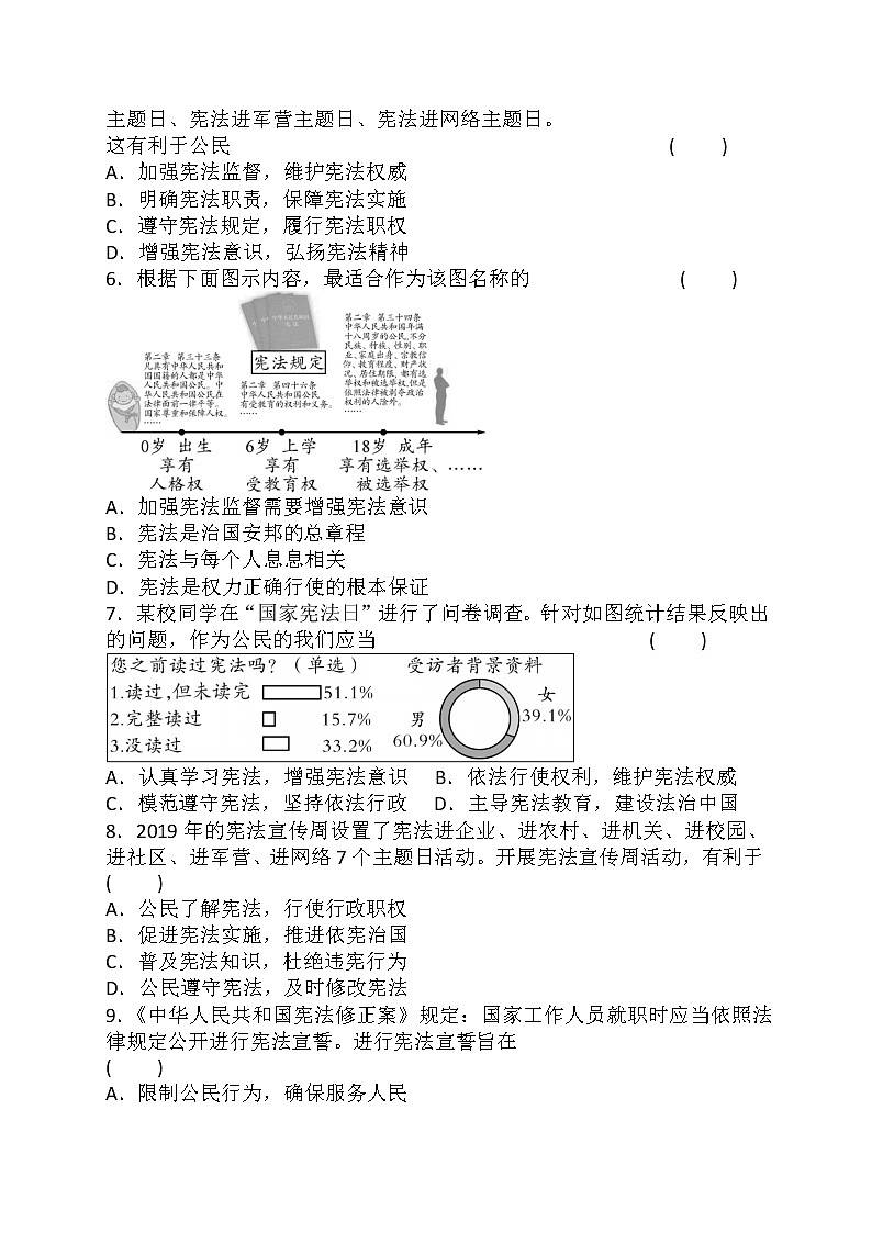 2.2 加强宪法监督 课时训练-2021-2022学年部编版道德与法治八年级下册课件02