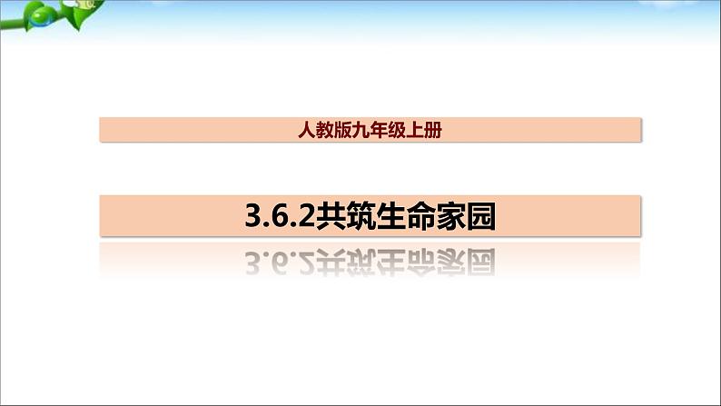 部编版《道德与法治》九年级上册第3单元第6课-6.2共筑生命家园-课件2(共22张PPT)02