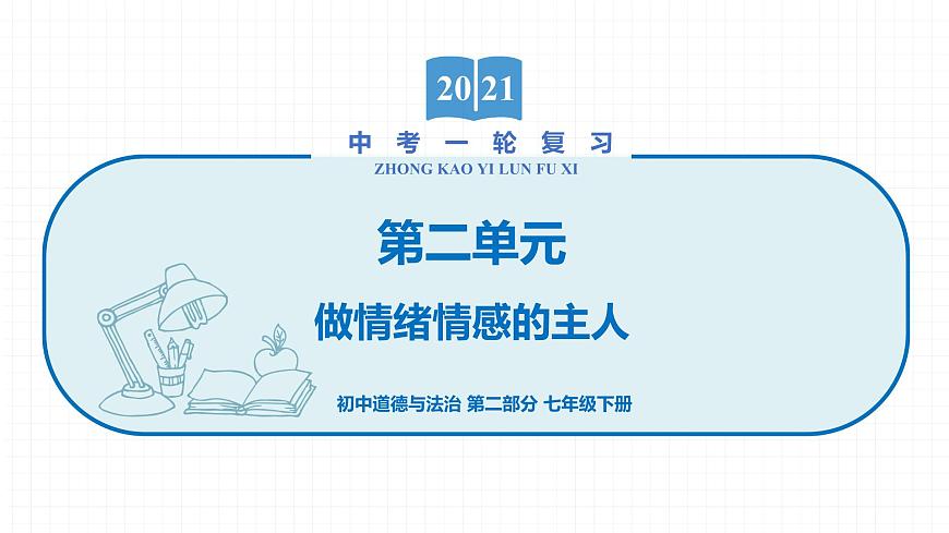 2022届 初中道德与法治 一轮复习 第二部分（七年级下册） 第二单元　做情绪情感的主人 课件第1页