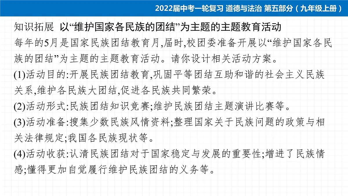 2022届 初中道德与法治 一轮复习 第五部分（九年级上册） 第四单元　和谐与梦想 课件第8页