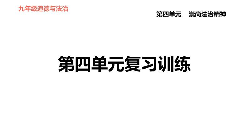 人教版八年级下册道德与法治 第四单元复习训练 习题课件01