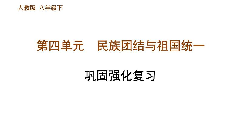 人教版八年级下册道德与法治 第4单元 巩固强化复习 习题课件第1页