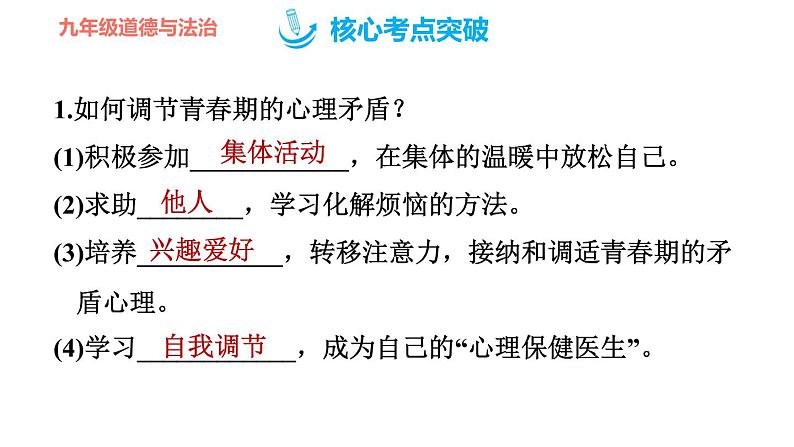 人教版七年级下册道德与法治 第一单元复习训练 习题课件第7页