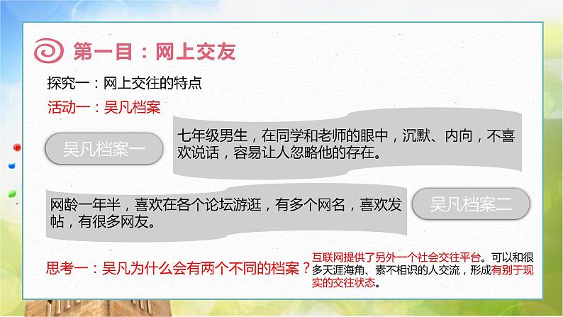 人教部编道德与法制七年级上册5.2 网上交友新时空ppt课件第8页