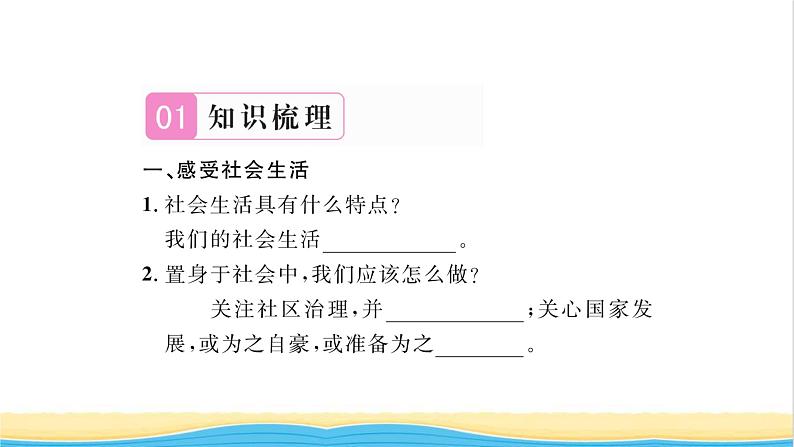 八年级道德与法治上册第一单元走进社会生活第一课丰富的社会生活第1框我与社会习题课件新人教版02