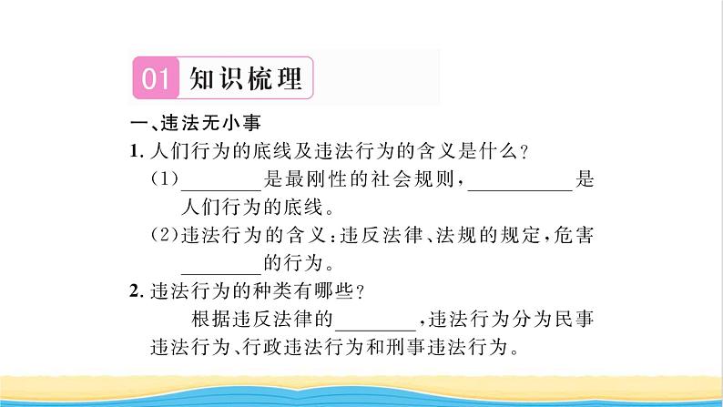 八年级道德与法治上册第二单元遵守社会规则第五课做守法的公民第1框法不可违习题课件新人教版02