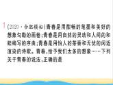 安徽专版七年级道德与法治下册第一单元青春时光单元小结作业课件新人教版