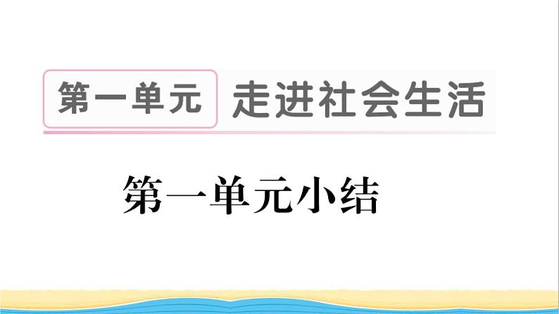 八年级道德与法治上册第一单元走进社会生活单元小结作业课件新人教版1第1页