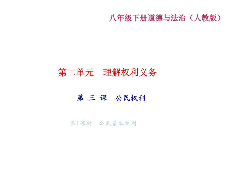 八年级道德与法治下册(部编版)作业课件：第三课--第1课时公民基本权利02