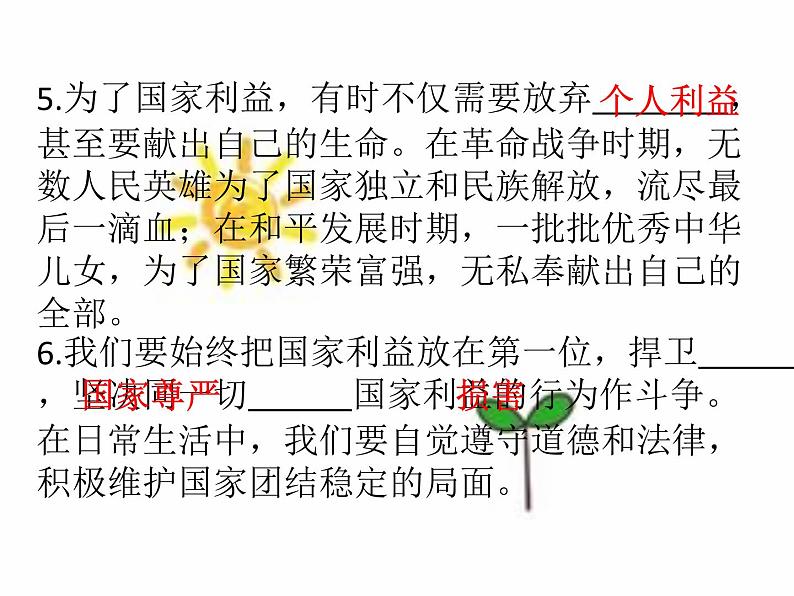 八年级上册道法第八课第二课时坚持国家利益至上(24张)ppt课件第5页